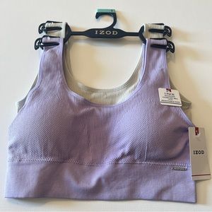 2 IZOD Seamless Comfort Bras with removable pads,  Set Purple and gray-Size S